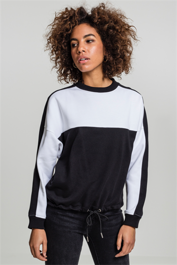 Ladies Oversize 2-Tone Stripe Crew